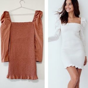Aritzia Wlfred Maelys ruched bodycon puff sleeve dress